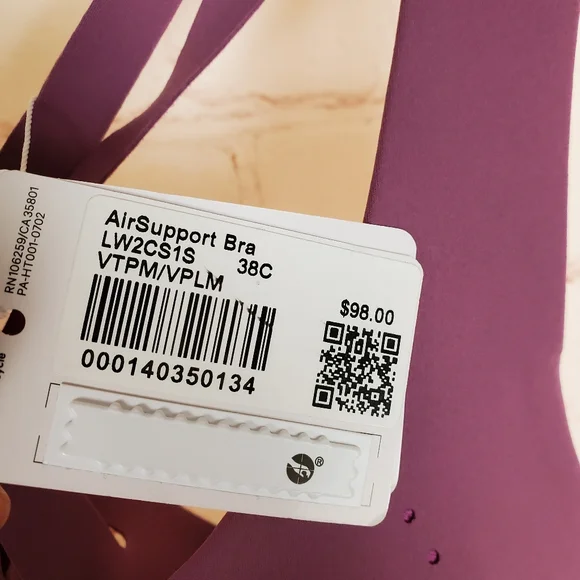 SOLD Lululemon Air Support Bra Womens Size 38C Vintage Plum High Impact Running - Picture 6 of 11